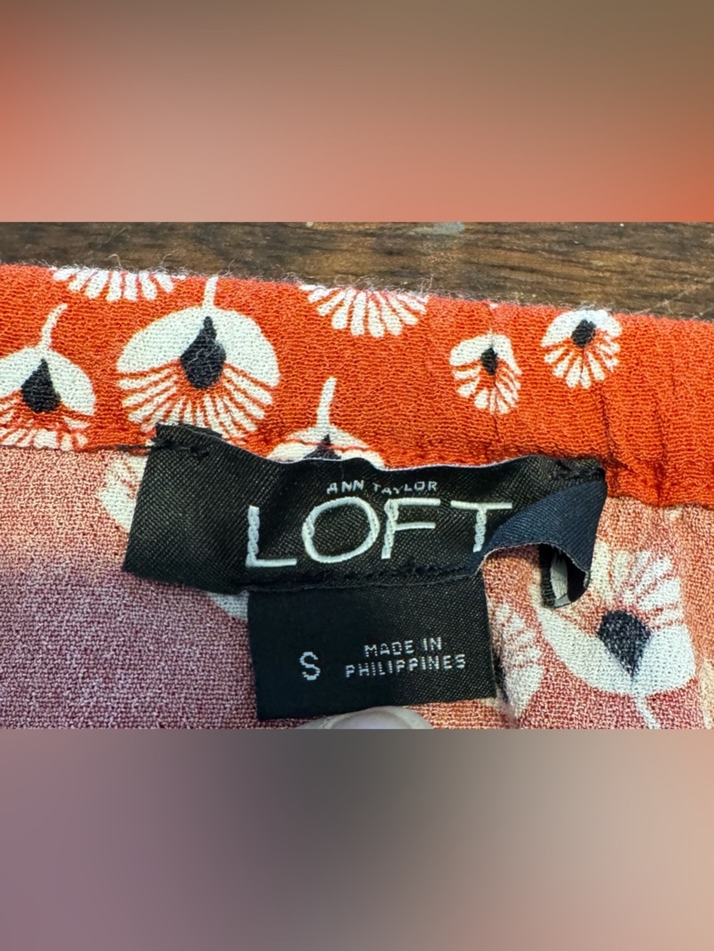 LOFT Burnt Orange Wrap Front Strappy Dandelion Floral Belted Romper Sz S - Picture 11 of 12
